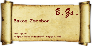 Bakos Zsombor névjegykártya